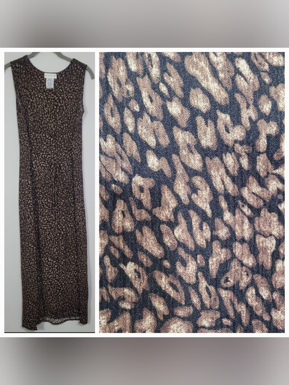 Y2K White Stag Dark Floral Maxi Dress Size S Brown Black Fairycore Whimsigoth